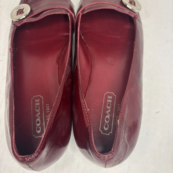 Coach Tia Red Patent Leather Slip on loafer women's 8.5 *scuffs - Picture 7 of 9